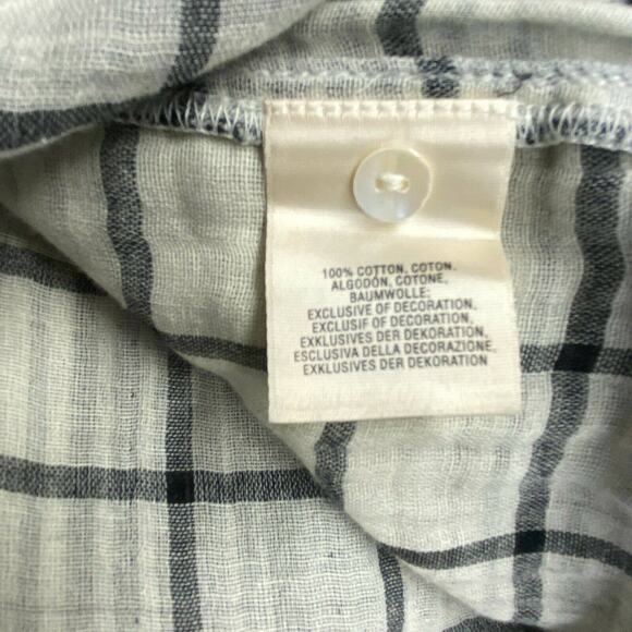 Anthropologie Floreat Black Cream Plaid Burgundy Embroidered V Neck Tunic Small - Picture 10 of 11